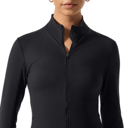 NOBULL Women's Black NOBULL Matte Zip-Up Jacket