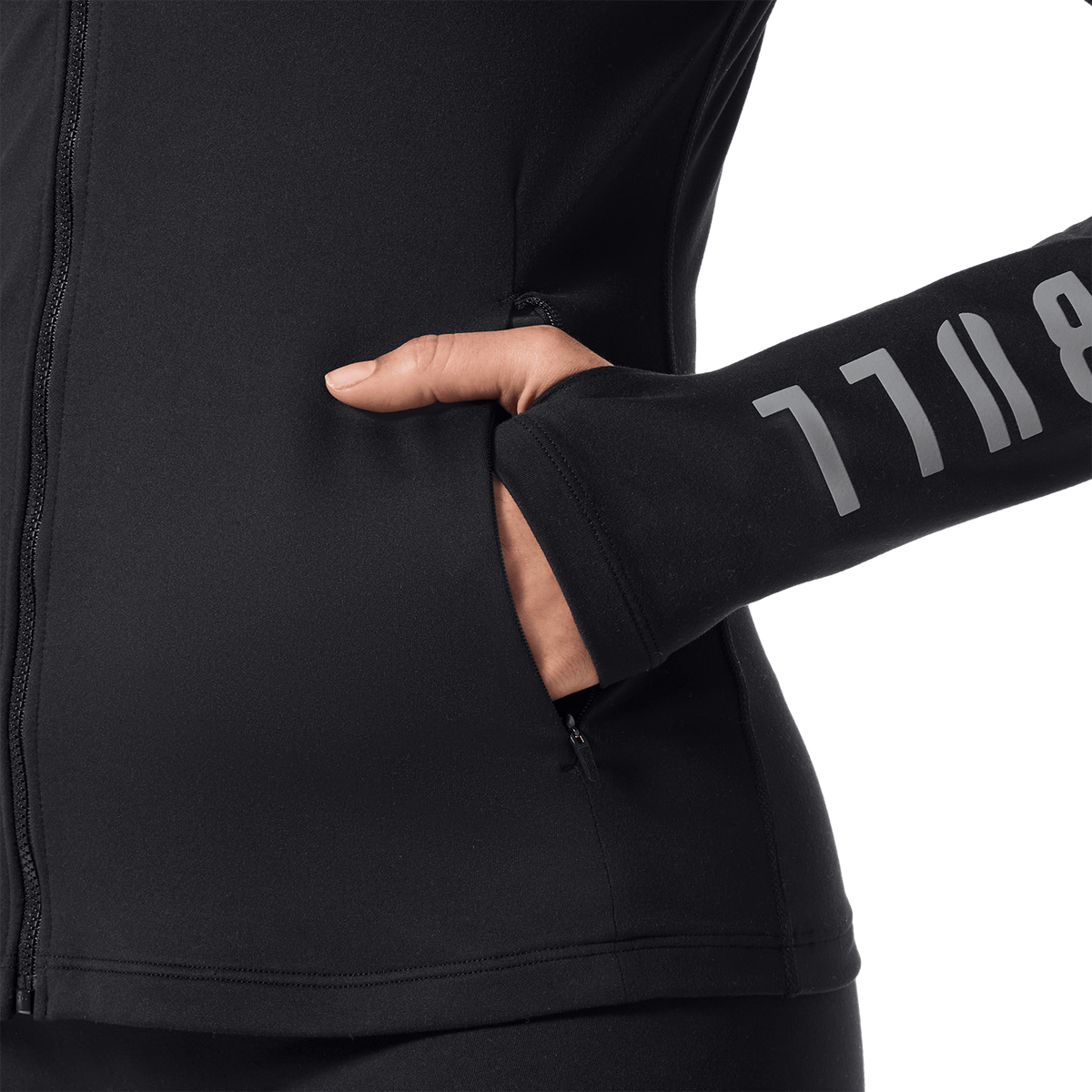 NOBULL Women's Black NOBULL Matte Zip-Up Jacket