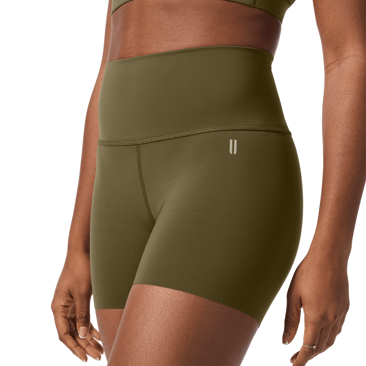 NOBULL Women's Tactical Green High-Rise Drive Short 4"