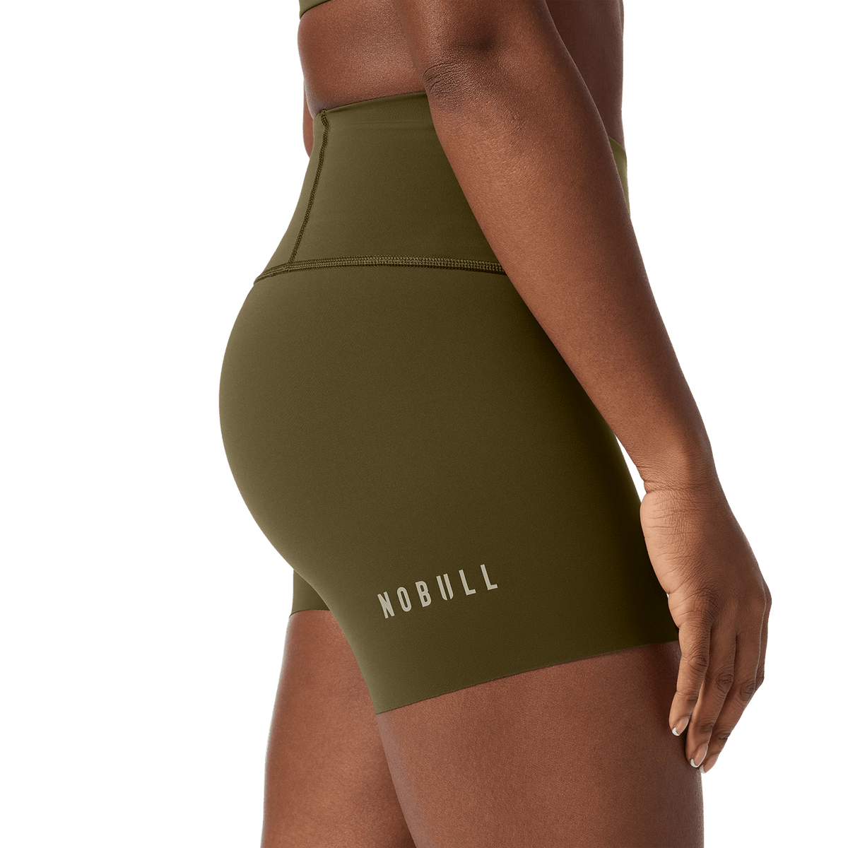 NOBULL Women's Tactical Green High-Rise Drive Short 4"