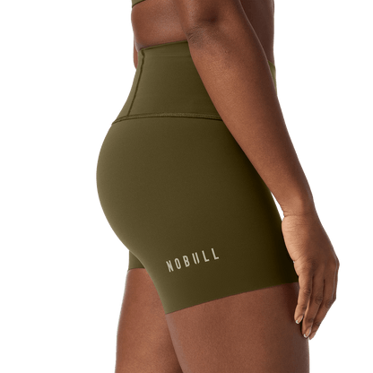 NOBULL Women's Tactical Green High-Rise Drive Short 4"