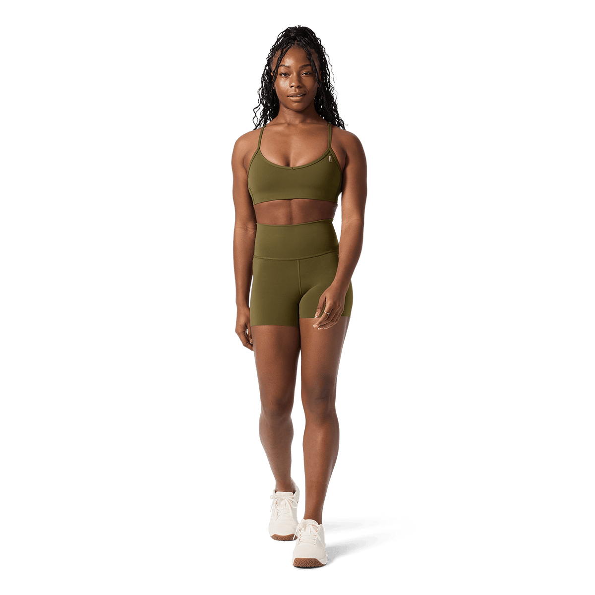 NOBULL Women's Tactical Green High-Rise Drive Short 4"