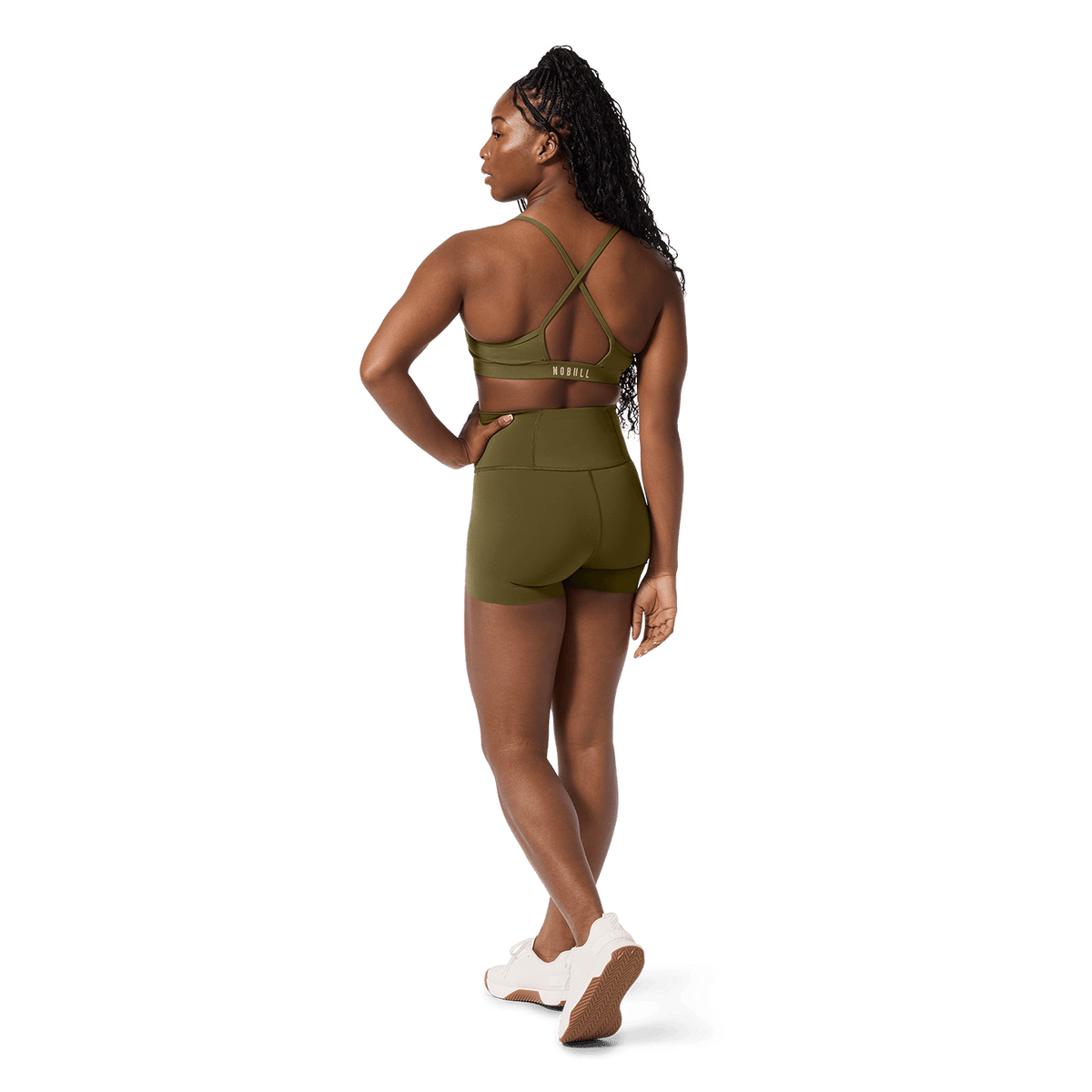 NOBULL Women's Tactical Green High-Rise Drive Short 4"