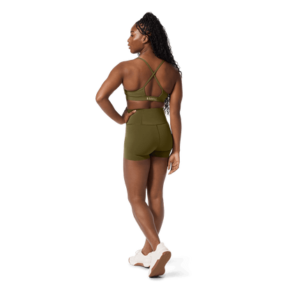 NOBULL Women's Tactical Green High-Rise Drive Short 4"
