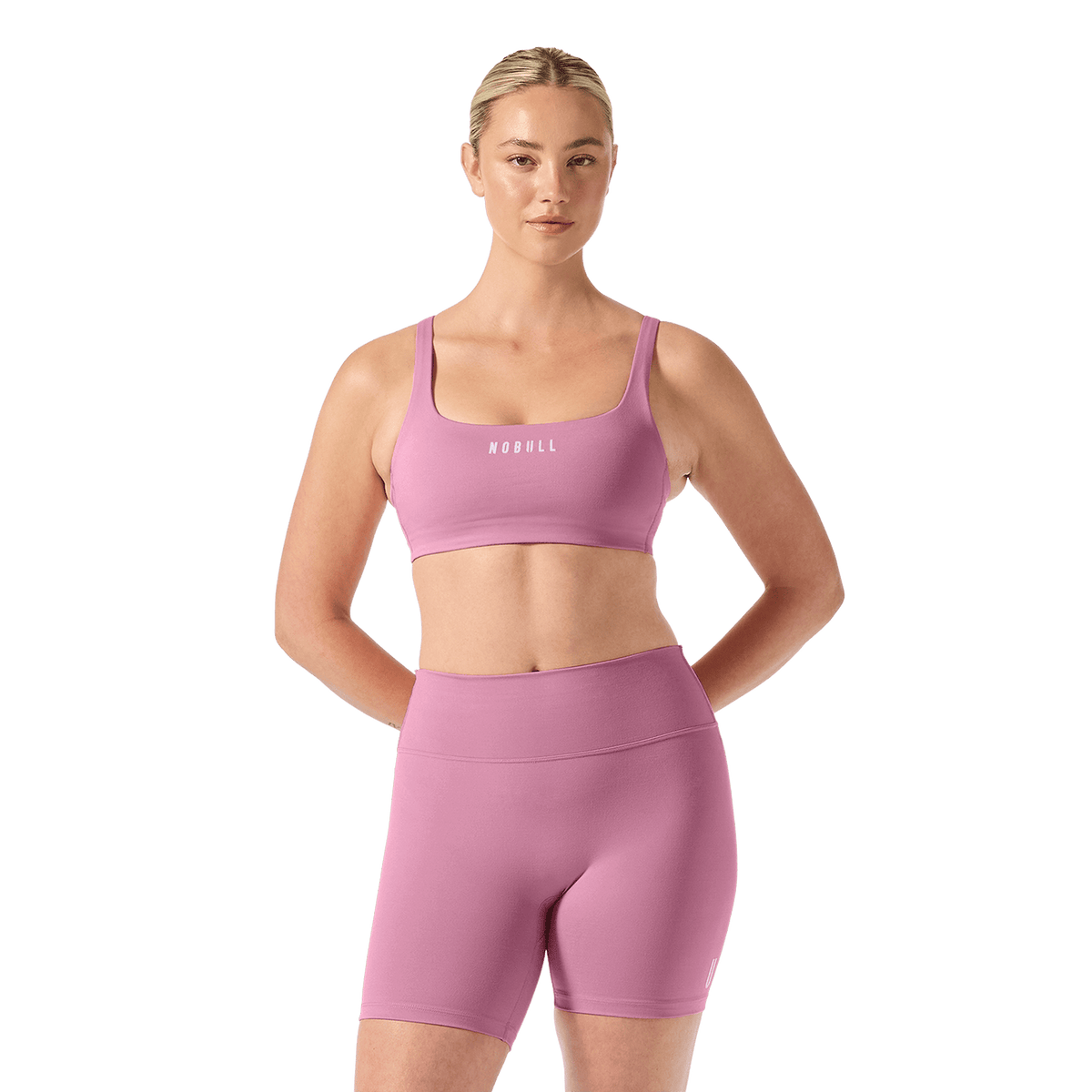 NOBULL Soft Pink NOBULL Matte Square Neck Sports Bra