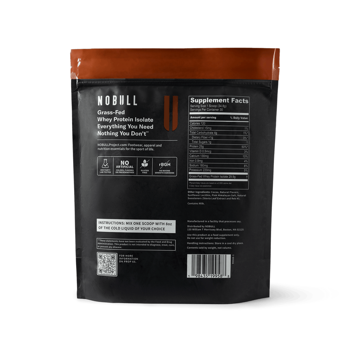 NOBULL Grass-Fed Whey Protein Isolate | Chocolate  Nutrition