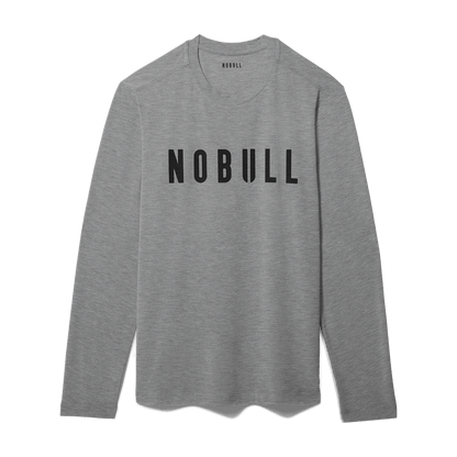 NOBULL Men's Heather Grey NOBULL Long Sleeve Tee