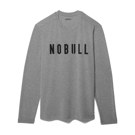 NOBULL Men's Heather Grey NOBULL Long Sleeve Tee