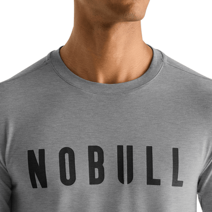 NOBULL Men's Heather Grey NOBULL Long Sleeve Tee