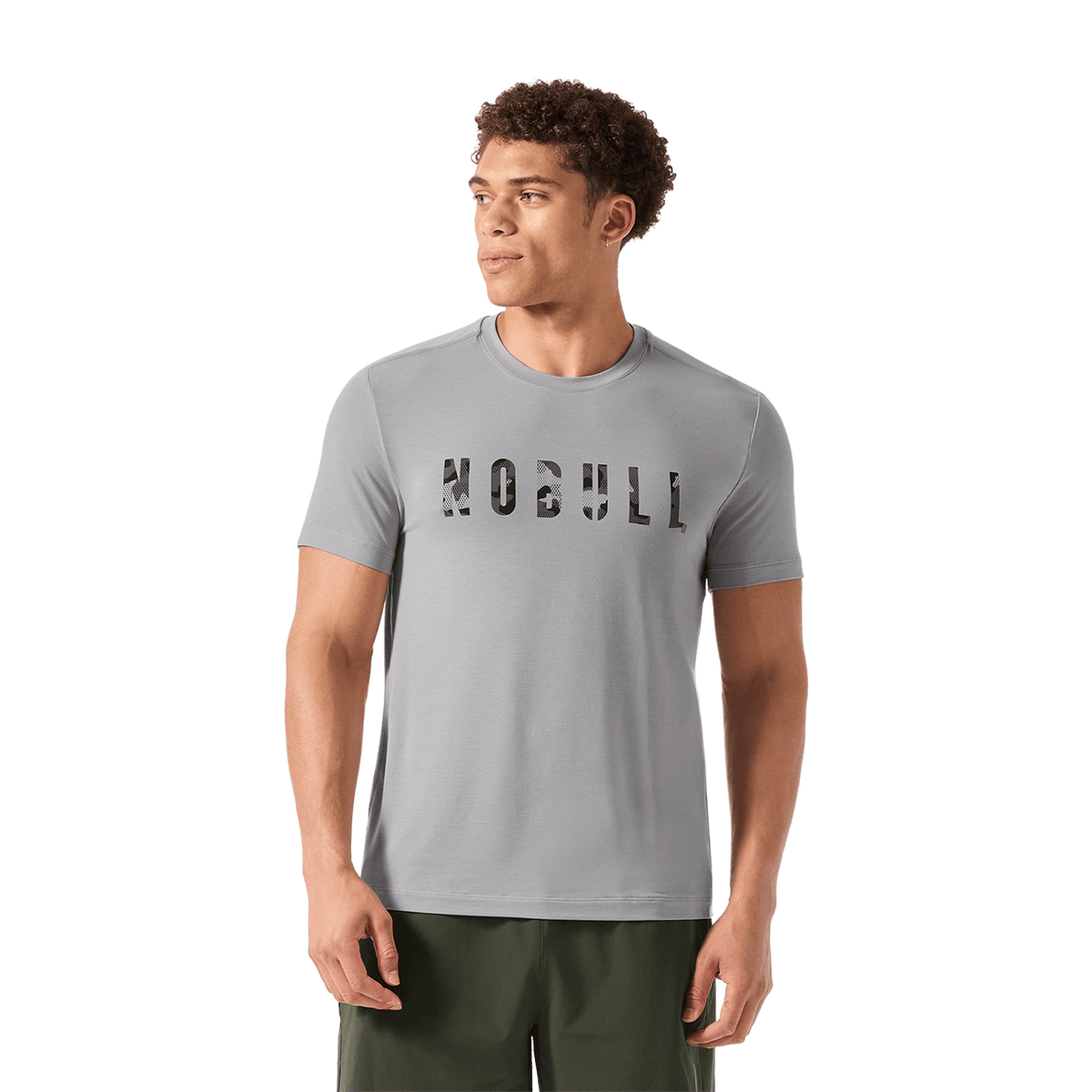 NOBULL Men's Gray Camo Fill NOBULL Tee