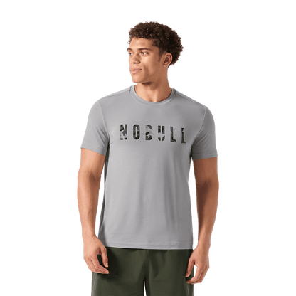 NOBULL Men's Gray Camo Fill NOBULL Tee