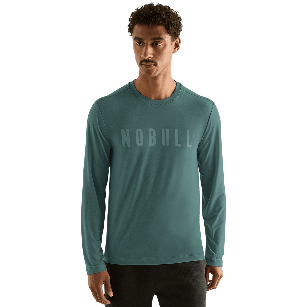 NOBULL Men's Silver Pine NOBULL Long Sleeve Tee