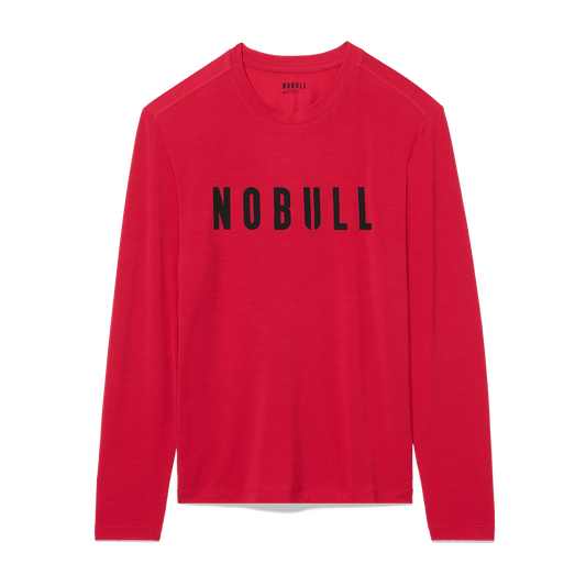 NOBULL Men's Equestrian Red NOBULL Long Sleeve Tee
