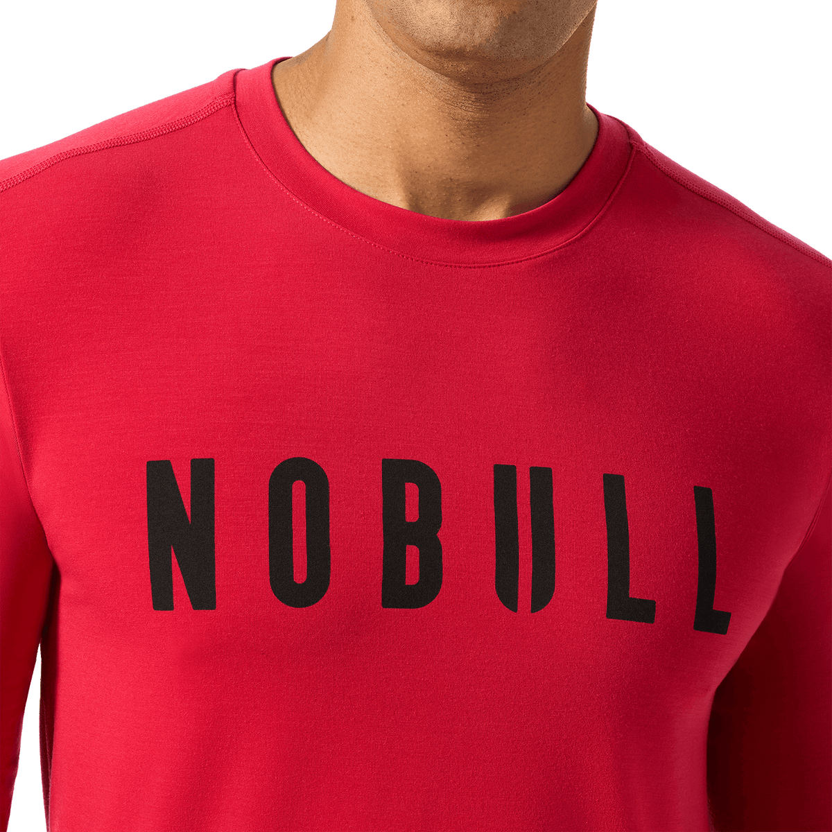 NOBULL Men's Equestrian Red NOBULL Long Sleeve Tee