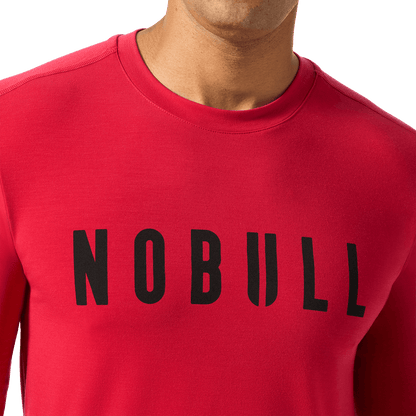 NOBULL Men's Equestrian Red NOBULL Long Sleeve Tee
