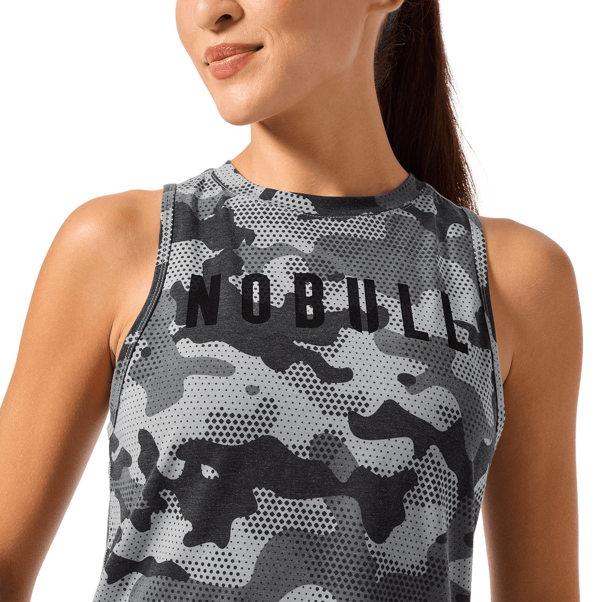 NOBULL Women's Dark Gray Camo NOBULL Muscle Tank Top