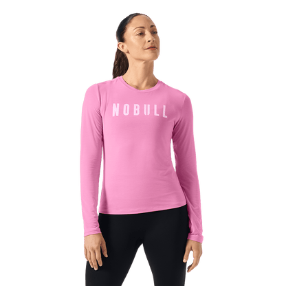 NOBULL Women's Soft Pink NOBULL Long Sleeve Tee