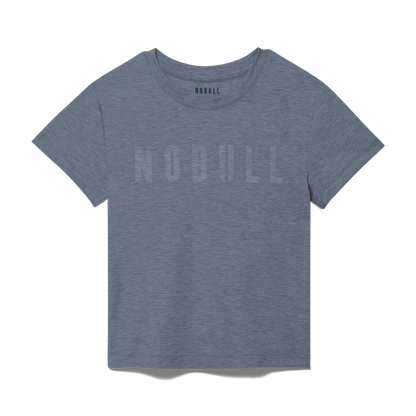 NOBULL Women's Dusty Blue Heather NOBULL Fitted Tee