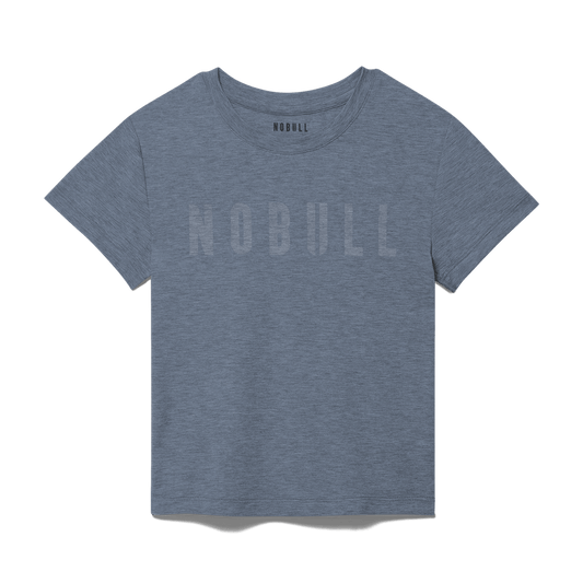 NOBULL Women's Dusty Blue Heather NOBULL Fitted Tee