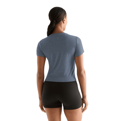 NOBULL Women's Dusty Blue Heather NOBULL Fitted Tee